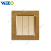 K8 Series Acrylic Wooden 3G 16A 250V Light Electric Wall Switch Socket 86*86cm PC Material with Chrome Frame Home Switches Twist Pattern