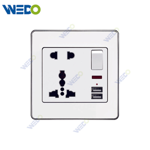 C73 5PIN MF SWITCHED SOCKET+2USB Wall Switch Switch Wall Switch Socket Factory Simple Atmosphere Made In China 4 Gang 4 Wire 