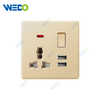 ULTRA THIN A2 Series MF 13A Switch Socket +2USB w/without neon 250V Different Color Different Style Fashion Design Wall Switch 