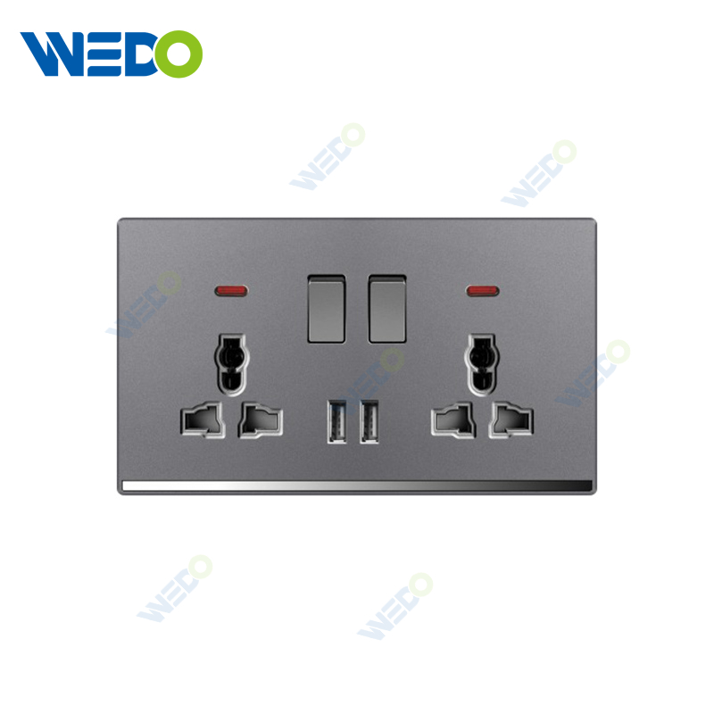 ULTRA THIN A4 Series 13A MF Switch Socket w/without neon Different Color Different Style Fashion Design Wall Switch 