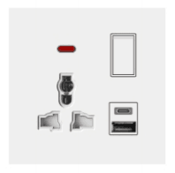 Ultra Slim Switch Socket MF 3 Pin&13A &Socket With USB+TYPE C Innovative Design Generous Appearance W8 Series Switch Socket 