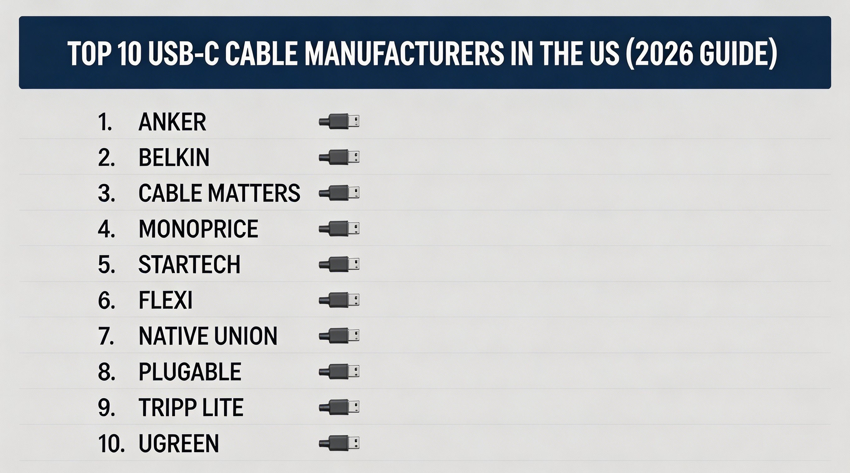 I 10 migliori produttori di cavi USB-C negli Stati Uniti (Guida 2026).png
