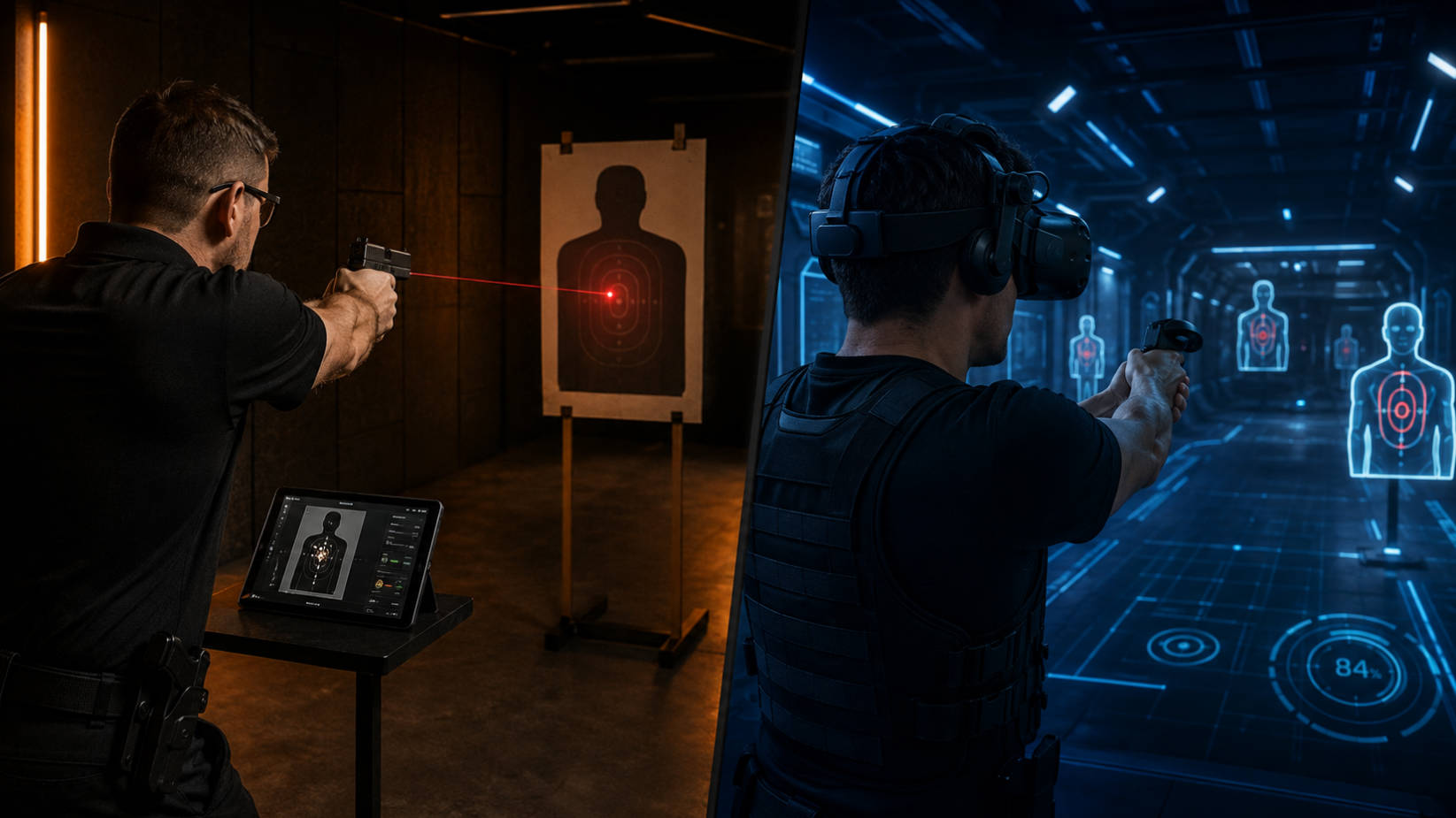 レーザーシミュレーター vs VR 射撃トレーニング