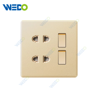 ULTRA THIN 2 Gang 1Way Switch and 2Gang 2Pin socket Different Color Different Style Fashion Design Wall Switch 