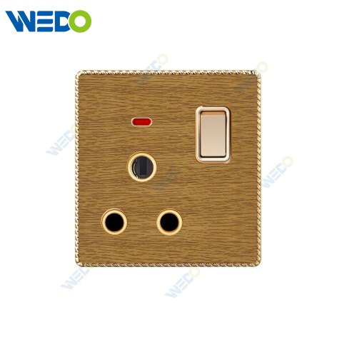 K8 Series Acrylic 15A Switched Socket with LED Light Ring 250V Light Electric Wall Switch Socket Home Switches Twist Pattern