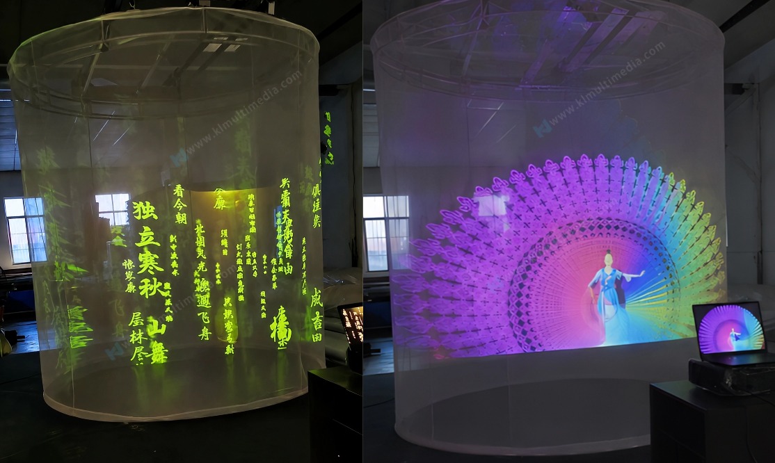 transparent gauze screen projection