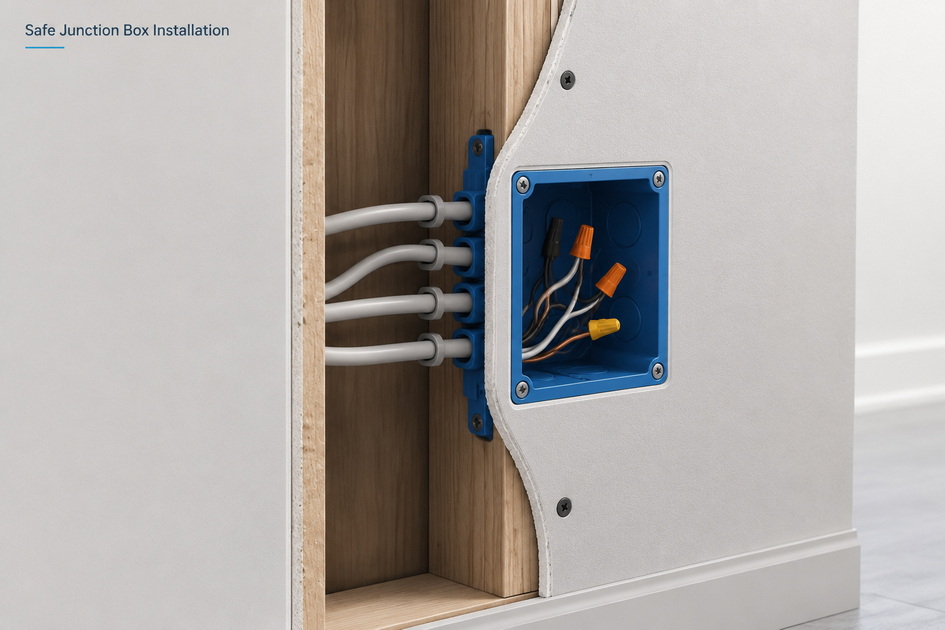 1Junction Box V S&aacute;drokartonov&eacute;m v&yacute;řezu