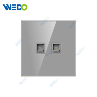 ULTRA THIN A1Series Double Tel/ Computer Socket TV +Tel/Computer Socket Glass and Acrylic 16A 220V Different Color Different Style Fashion Design Wall Switch 