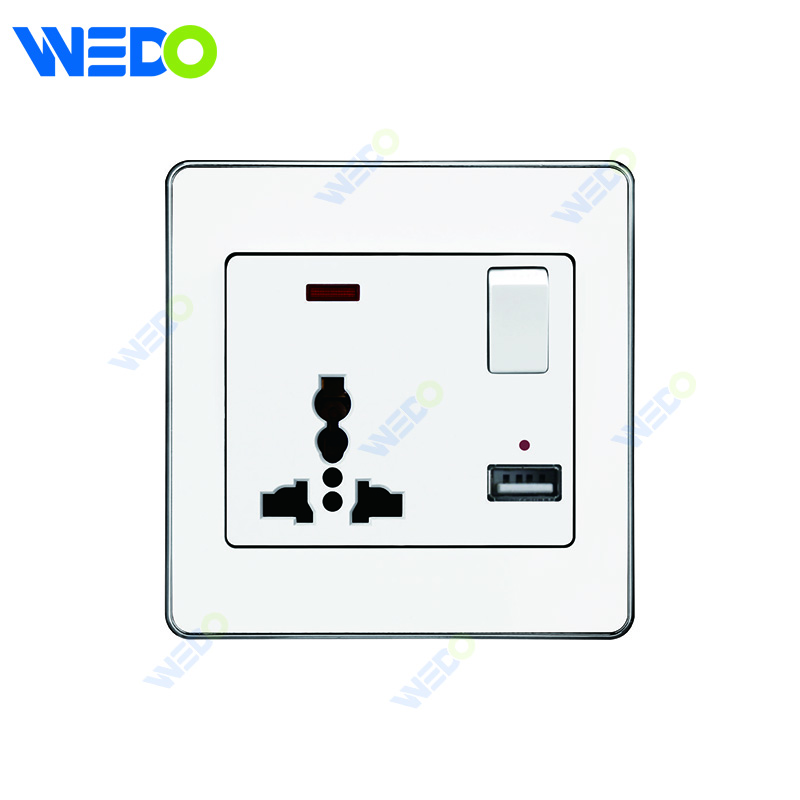 C73 MF SWITCHED SOCKET+2USB Wall Switch Switch Wall Switch Socket Factory Simple Atmosphere Made In China 4 Gang 4 Wire 