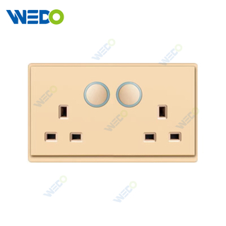 New Design PC Double 13A switch socket/+2USB Reset Wall Switch Socket 86*86 mm For Home