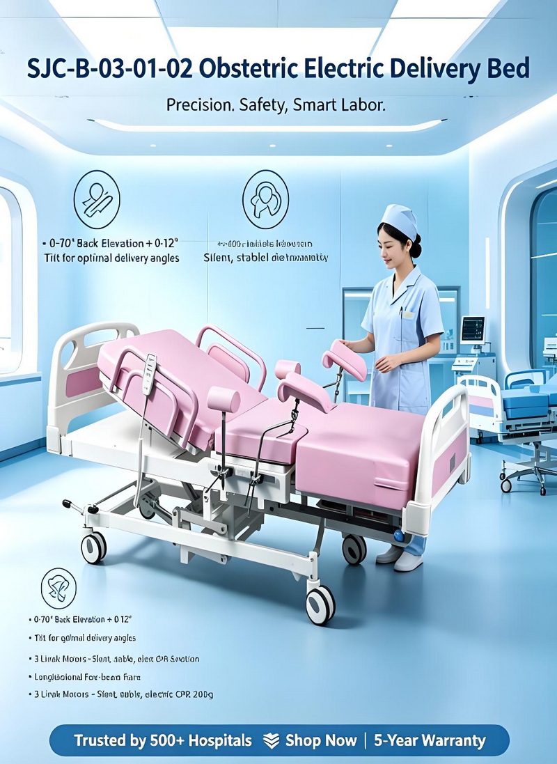 Tempat Tidur Persalinan Obstetri Listrik Profesional untuk Rumah Sakit dan Pusat Bersalin (2)