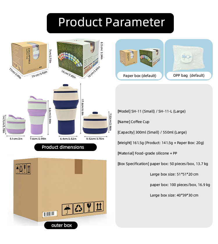 Zusammenklappbares Silikon-Kaffeetassen-Eltern-Kind-Set OEM (1).jpg