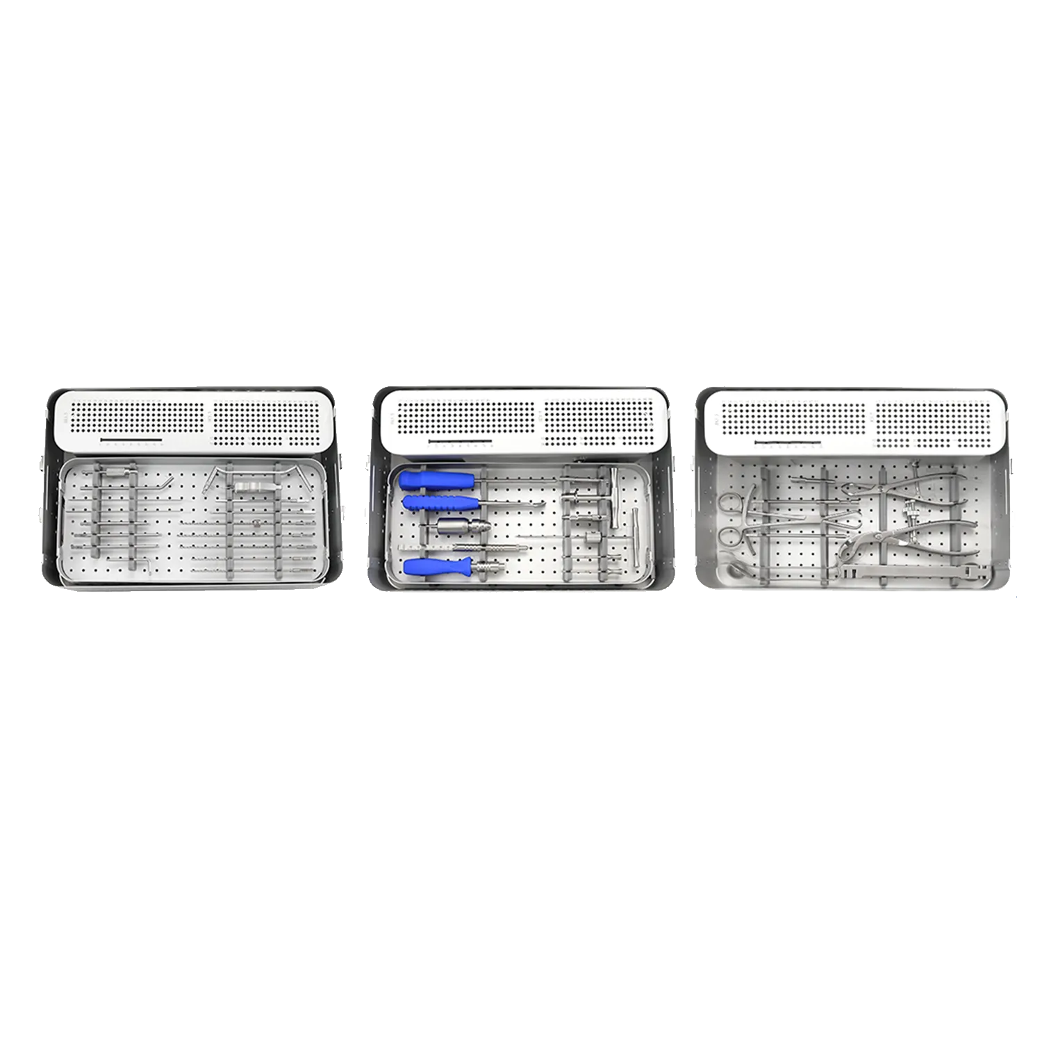 Kleng Fragment Sperrinstrument Set an dr&auml;i Sterilisatiounsf&auml;ll