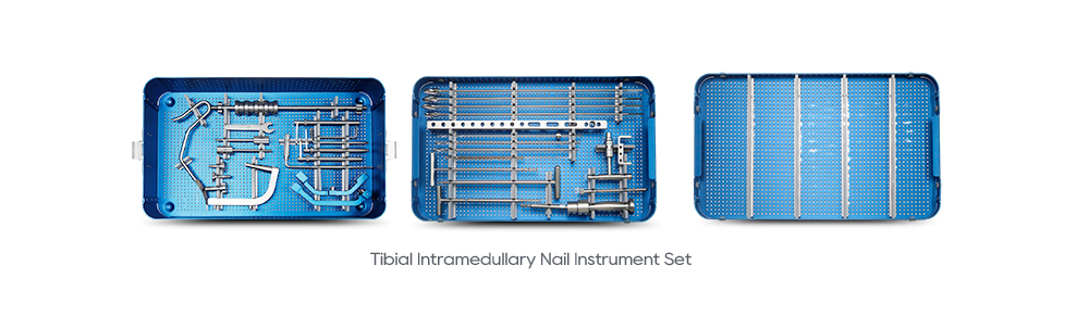 Komprehensif Tibial Intramedullary Nail Instrumen Bedah Trays