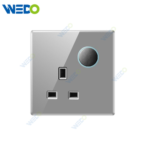 S6 Series 13A Switched Socket with LED Light Ring 250V Light Electric Wall Switch Socket Tempered Glass Material Modern Sockets