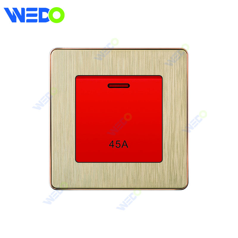 C72 China 45A SWITCH BIG BUTTON Electric Push Button Light Wall Switch Many Colors White Silver Gold with Chrome