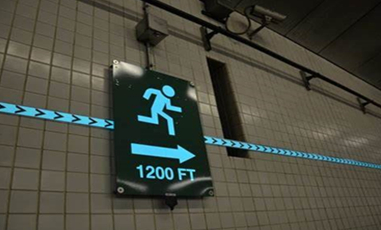 Aplicación de materiales auto-luminosos en transporte de metro.